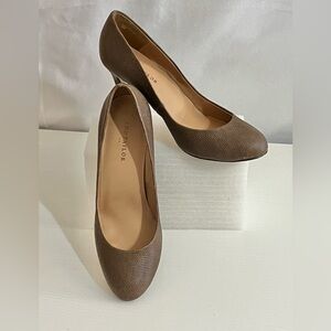 Ann Taylor Textured Tan Brown Snake Skin Print/Pattern Heels Size 6M